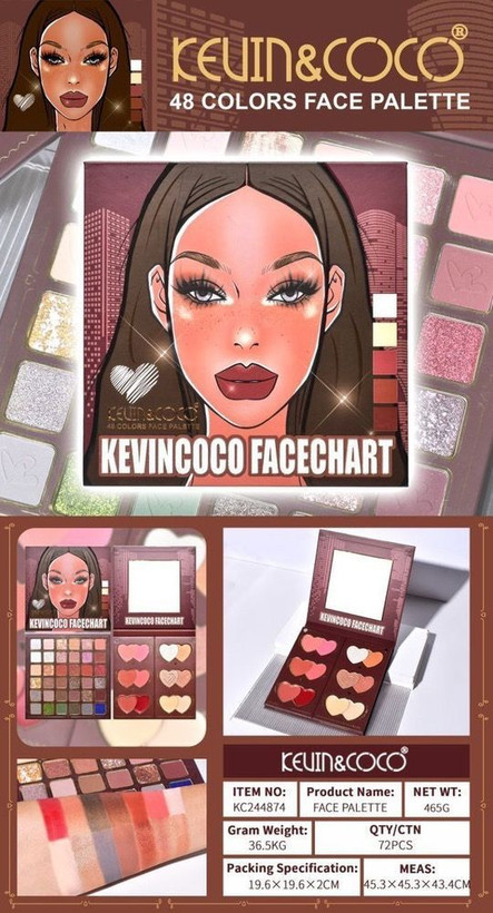 پالت سایه چرخشی 48 رنگ KEVIN&COCO