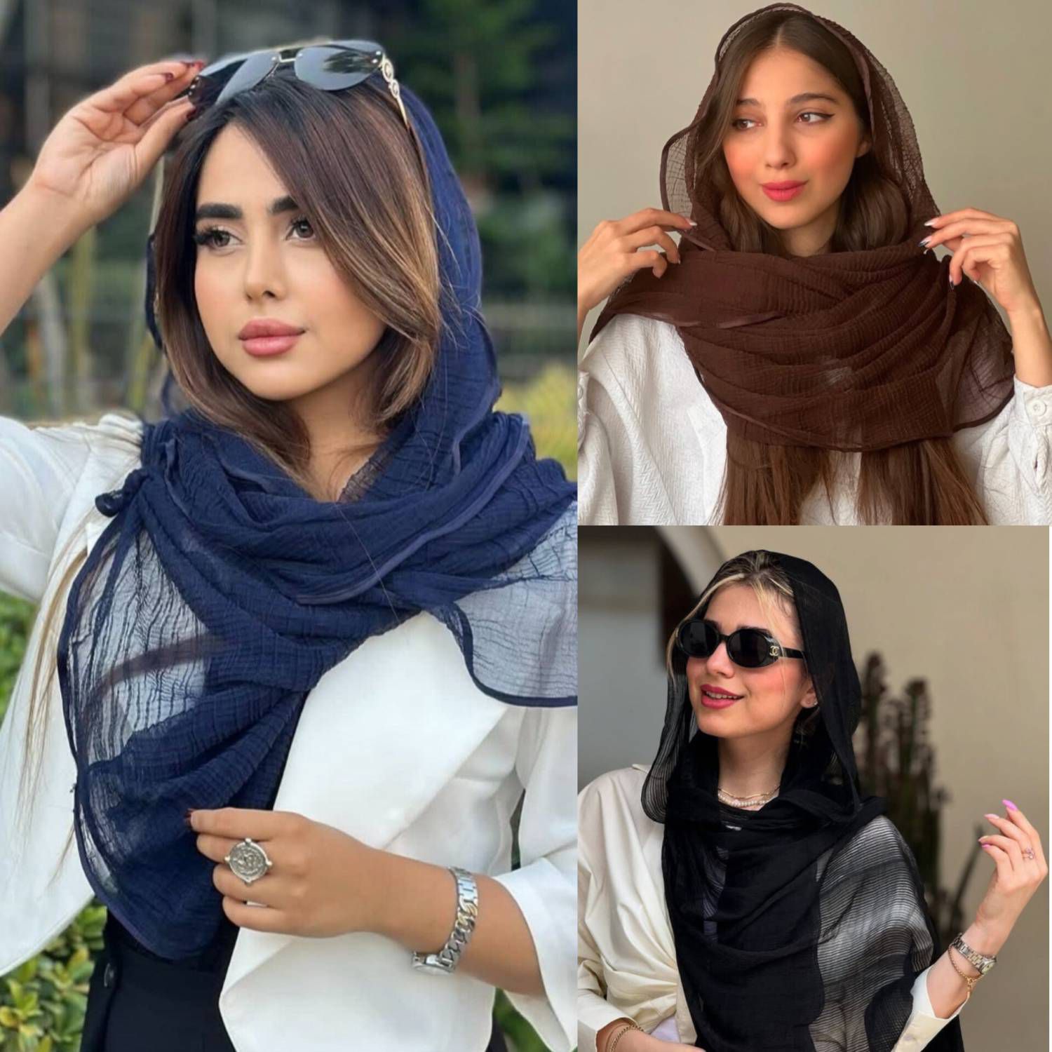 شال پلیسه دور گان دوزی