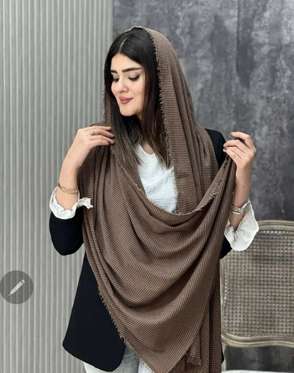 شال کتان رنگی