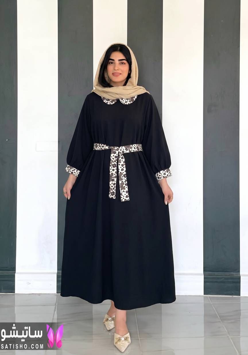 مانتو پیراهنی نوار پلنگی