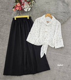 شومیز گره ای و دامن ستوده