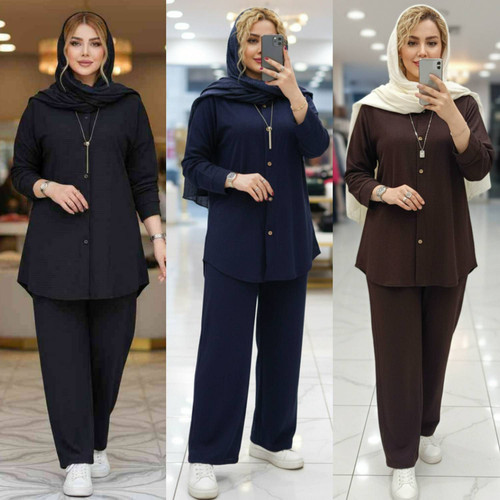 ست مانتو شلوار بسکوییتی