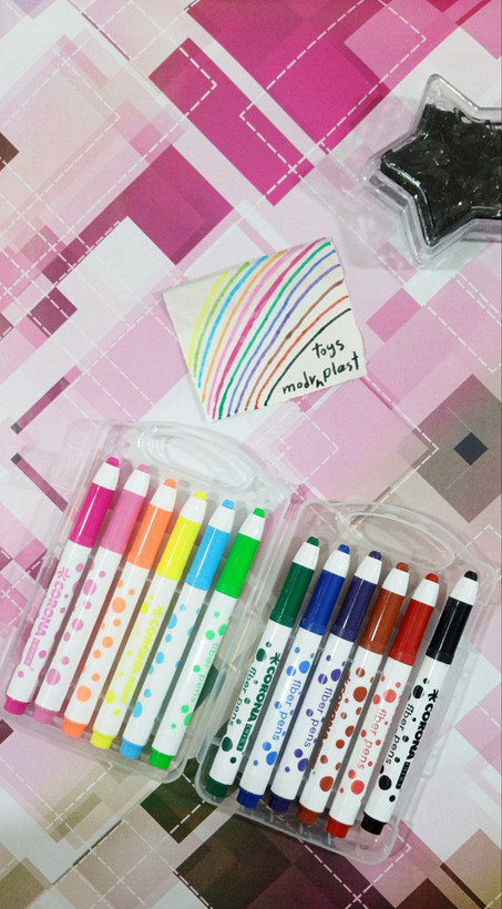 هایلایتر 12 عددی Fiber pens بسته ای برند corona