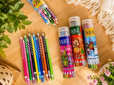 مدادرنگی استوانه ای 12 رنگی برند SABZ
