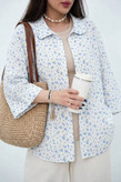 شومیز گل آبی سبک