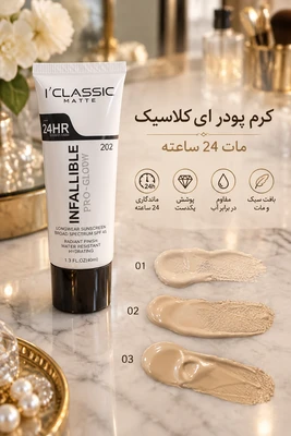 کرم پودر ای کلاسیک  مات 24 ساعته
