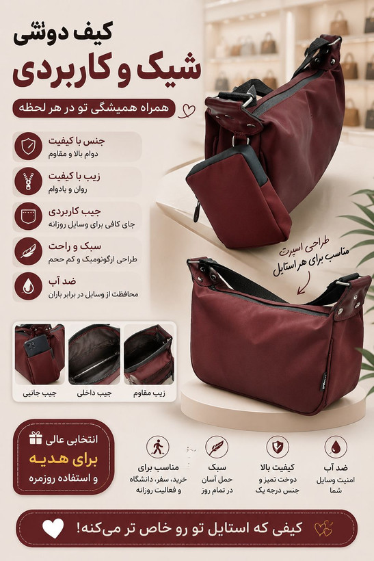 کیف زنانه آویز دار شیک چری